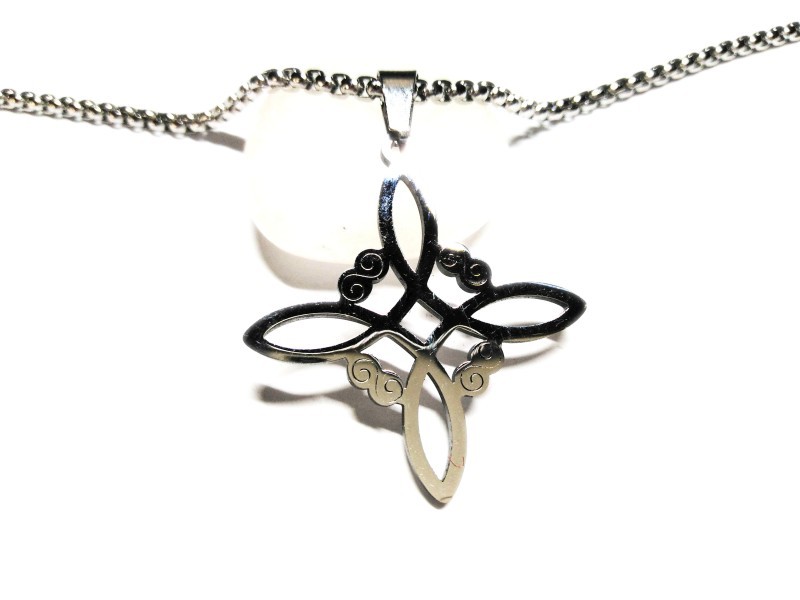Necklace + pendant, silver Witch Knot paganism jewel