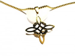Nœud de Sorcière inox, bijou paganisme Wicca, idée cadeau indispensable pour une Wiccane bretonne, doré, chaîne inox collier & pendentif 