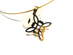 Necklace + pendant, golden Witch Knot paganism jewel