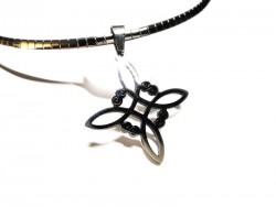 Nœud de Sorcière inox, bijou paganisme Wicca, idée cadeau indispensable pour une Wiccane bretonne, argent, tour de cou inox collier & pendentif 