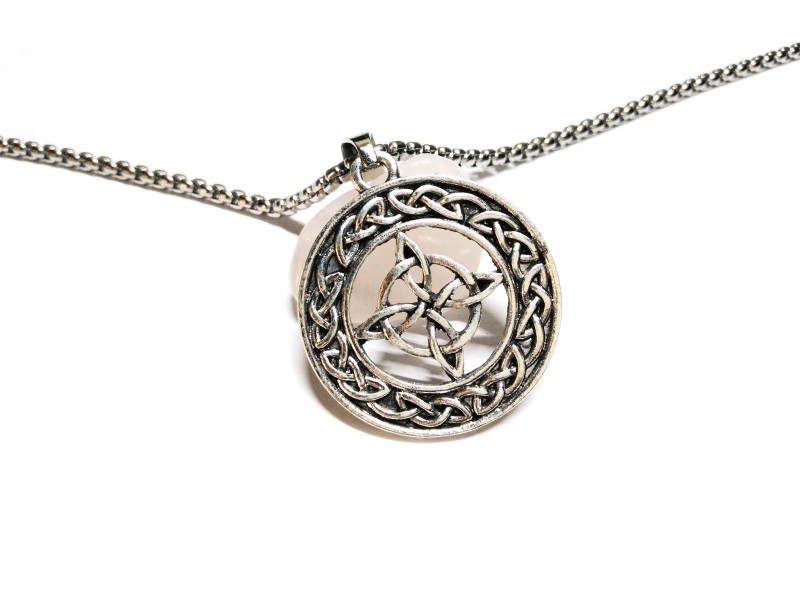 Collier & pendentif argent Nœud de Sorcière et entrelacs, bijou paganisme Wicca en Bretagne, talisman de protection