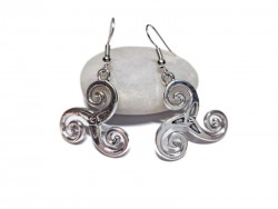 Boucles d'oreilles argent, pendentifs Triskèle, bijou celtique, triskel triskell paganisme wicca celte druide de Bretagne