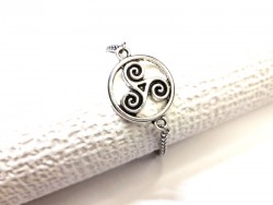 Silver Bracelet, Triskelion in a circle Celts Ireland druid paganism amulet