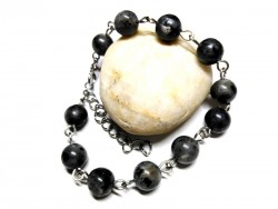 Labradorite naturelle, bijou lithothérapie, pour la protection et l'ancrage, à Quimperlé dans le Finistère, bracelet avec perles ø8mm