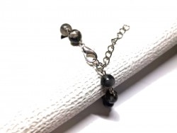 Bracelet ajustable avec Labradorite naturelle sur acier inoxydable argenté, bijou de protection pour femme à Quimperlé