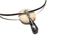 Labradorite, bijou lithothérapie, idée de cadeau original pour femme à Quimperlé, élégant, tour de cou inox collier & pendentif 