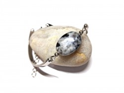 Labradorite Silver Bangle, Gemstone jewel yoga meditation boho hippie chic