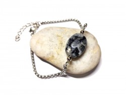 Labradorite Silver Bracelet, Gemstone jewel yoga meditation boho hippie chic