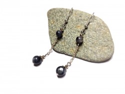 Silver Earrings, Labradorite, lithotherapy jewel gemstone yoga meditation boho hippie chic