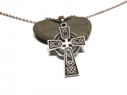 Collier & pendentif argent Croix celtique avec nœuds, bijou celte de La Blanche Hermine, Irlande bijoux bretons entrelacs
