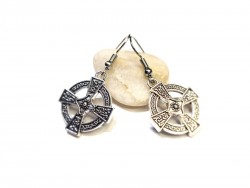 Boucles d'oreilles argent, pendentifs Croix celtique, bijou pour femme celte, Irlande bijoux celtes irlandais