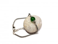 Jade Silver Bracelet, lithotherapy jewel yoga meditation boho hippie chic