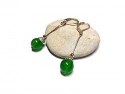 Silver Earrings, Jade, Gemstone jewel gemstone yoga meditation boho hippie chic