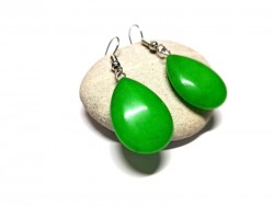 Silver Earrings, Jade, lithotherapy jewel gemstone protection confidence decision yoga