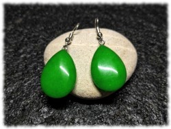 Silver Earrings, Jade, lithotherapy jewel gemstone protection confidence decision yoga