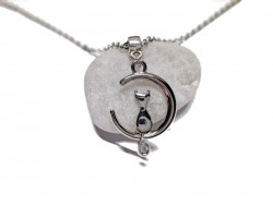Cat in the Moon - Silver...
