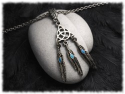 Collier & pendentif argent Attrape-rêve petit triquètre, bijoux Wicca & ethnique chic