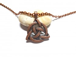 Collier grosse chaîne, pendentif Nœud de la Trinité, métal cuivre, bijou celtique et paganisme par La Blanche Hermine