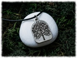 Médaillon argenté Arbre de vie sur collier cordon noir unisexe, bijou spirituel et cadeau symbolique
