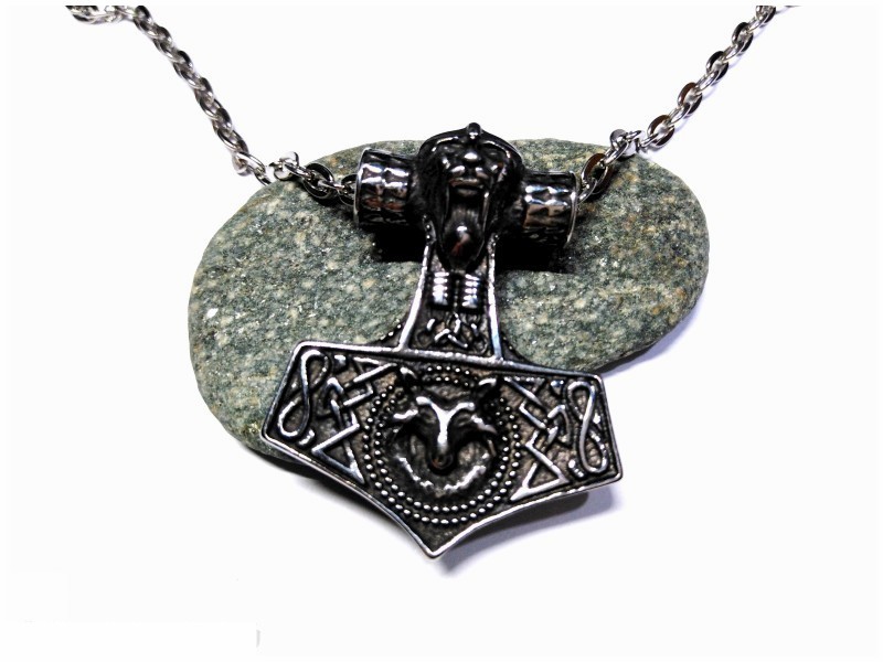 Collier pendentif Viking Mjöllnir Marteau de Thor argent bijou nordique paganisme asatru Mjölnir Fenrir wicca wiccan cosplay