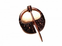 Fibula brooch - Copper Celtic or Nordic/Viking penannular fibula brooch jewel medieval cosplay accessory