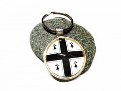 Porte-clés argent, motif Amirauté de Bretagne bijou accessoire breton homme femme