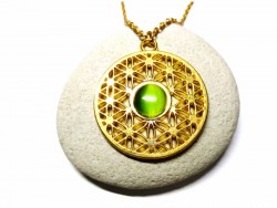 Collier + pendentif Fleur de vie bijou spiritualité doré géométrie sacrée bijoux yoga boho chic meditation énergie