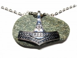 Collier argent, pendentif viking Mjöllnir / Marteau de Thor argent