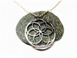 Silver Necklace, silver Seed of life pendant