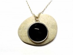 Silver Necklace, Gothik Black silver pendant