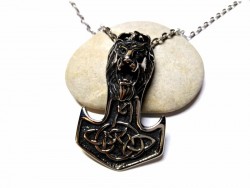 Collier argent, pendentif viking Mjöllnir / Marteau de Thor argent bijou homme
