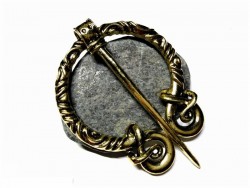 Fibula brooch - Gold Celtic penannular fibula brooch with snakes Celtic Viking jewel medieval accessory
