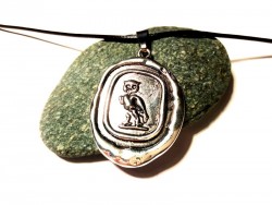 Collier + pendentif Chouette d'Athena argent bijou Grèce antique Minerve bijoux mythologie grecque romaine antiquité amulette magique