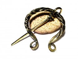Fibula brooch - Gold Penannular fibula brooch Celtic Viking jewel medieval accessory
