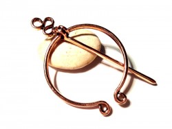 Broche fibule - Broche fibule pénannulaire cuivre bijou celtique viking accessoire médiéval
