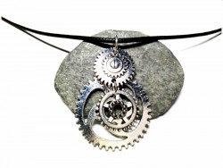 Necklace + pendant, Steampunk gears silver steampunk jewel cosplay victorian steampunkfashion