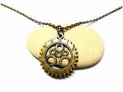 Necklace + pendant, Steampunk gear clock bronze steampunk jewel cosplay victorian steampunkfashion