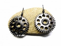 Gun metal Earrings, Steampunk gear pendants steampunk jewel earring cosplay victorian steampunkfashion