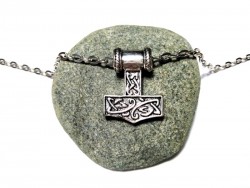 Collier + pendentif Viking Mjöllnir bijou viking argent paganisme nordique asatru bijoux pour homme
