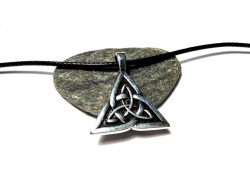 Necklace + pendant, Double triquetra silver Celtic jewel triquetra jewelry celts amulet
