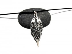 Necklace + pendant, Viking Hugin and Munin with knotworks silver Nordic jewel norse paganism heathen pagan biker huginn muninn