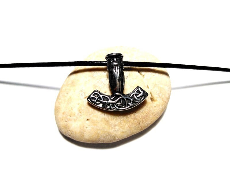 Collier + pendentif Viking Mjöllnir / Marteau de Thor bijou nordique argent paganisme asatru bijoux pour homme