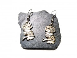 Silver Earrings, Owl pendants owls jewel wicca witch witchcraft pagan