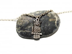Collier + pendentif Chouette ou Hibou argent bijou chouettes hiboux wicca sorcière amulette